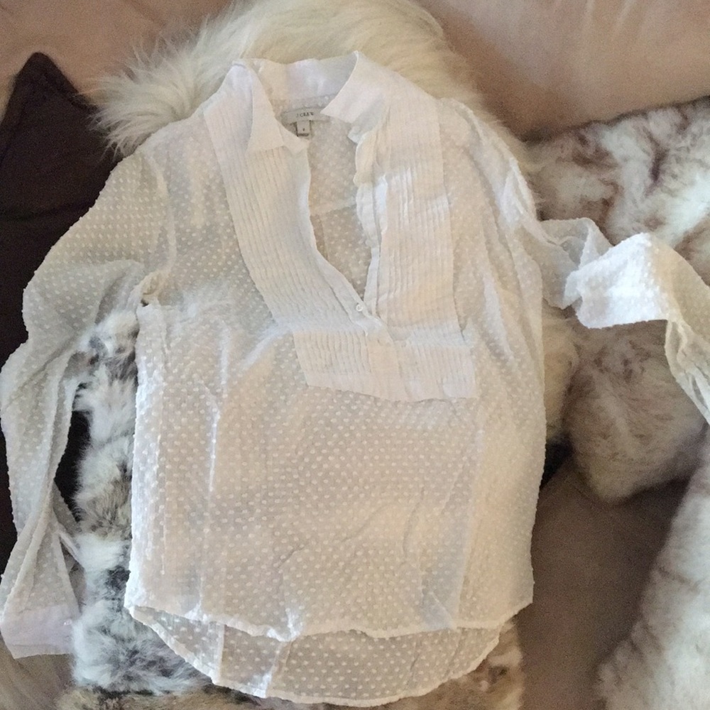 J. Crew white dot button down
